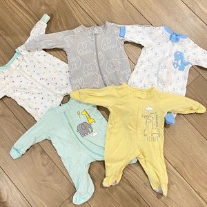 baby boys’ preemie five onesie bundle